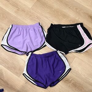 Nike Tempo Athletic Shorts Bundle – Lavender, Purple & Black/Pink (Size M)